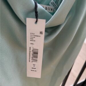 NWT Alice + Olivia Harmony Mini Satin Slip Dress, Size 0 Blue